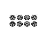 GARDENAUTO Volkswagen Logo Jant Torpido Direksiyon 12 Mm Damla Sticker Logo Seti 8 Adet