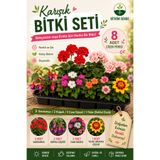 Gardenbox Karışık Bitki Seti 3 Sardunya/ 2 Küpeli/ 2 Cam Güzeli/ 1 Yıldız(Dahlia) Çiçeği
