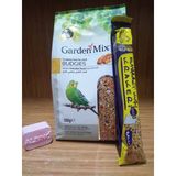 Gardenmix Platin Ballı Muhabbet Kuş Yemi 500G+Ahududu Aromalı Enerji Blok+1 Adet Ballı Muhabbet Kuşu Kraker