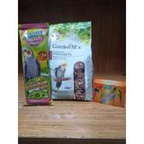 Gardenmix Platin Sultan Cennet Paraket Yemi 500G+1 Paket Jungle Paraket Kraker+1 Adet Mavi Yeşil Papağan Gaga Taşı