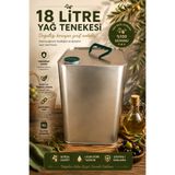 Gardenonya 18 Litre Yağ Tenekesi Gold Zeytin Yağı Tenekesi Paslanmaz 1 Adet