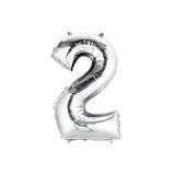 gardenparty 2 Yaş Rakam Folyo Balon Gümüş 1 Mt
