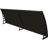 Gardenplast Crocus 80x240 cm Siyah Kapı Pencere Üstü Sundurma Polikarbon Malzeme ile Şık ve Dayanıklı