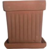 Gardenya Çiçekçilik Toprak Kare Saksı Altlıklı 15cm