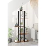 Gardenya Dekoratif Çiçeklik Raf – 60X25X120 cm | Mdf Gövde, Pvc Kenar, Kolay Kurulum, Demonte Gönderim | Messer Marka E1 Standardı Uyumlu Raf Ünitesi (Ceviz) - 41 Delft Blue