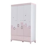 Gardırop, City Montessori Çocuk Odası, City 3 Kapaklı Dolap - Pembe