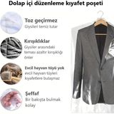 Gardırop İçi Askılık Yuvalı 60x120cm Kuru Temizleme - Dolap Içi Şeffaf Saklama Naylonu (10ADET)