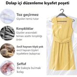 Gardırop İçi Askılık Yuvalı 60x160cm Kuru Temizleme - Dolap Içi Şeffaf Saklama Naylonu (10ADET)