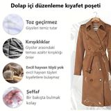 Gardırop İçi Askılık Yuvalı 60x180cm Kuru Temizleme - Dolap Içi Şeffaf Saklama Naylonu (10ADET)