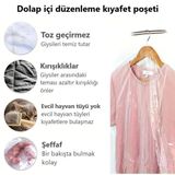 Gardırop İçi Askılık Yuvalı 60x90cm Kuru Temizleme - Dolap Içi Şeffaf Saklama Naylonu (10ADET)