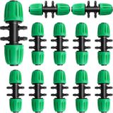 Gardrip Dikenli Tee 1/2 İnç ila 1/4 İnç Sulama Borusu: Kilitli Dikenli Azaltma Tee 6 Yollu Adaptör 1/2 "ila 1/4" Damla Hattı Sistem Parçalarını Bölmek için Damla Önleyici Sulama Parçaları (12 Paket)