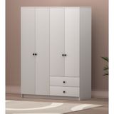 Gardrop 4 Kapılı %100 Mdf Atlas - Beyaz