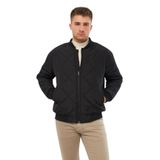 GAREN Erkek Kapitone Baharlık Baklava Desenli Ceket | Su İtici, Rüzgar Geçirmez, Regular Fit-MM-6533-SİYAH-L