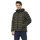 GAREN Erkek Kapüşonlu Yağmur ve Rüzgar Geçirmez Waterproof Mont, -20°C Dereceye Kadar Dayanıklı, Unisex-MM-6525-HAKİ-L