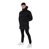 GAREN Erkek Regular Fit Uzun Su Geçirmez Şişme Kapüşonlu Mont | Waterproof Siyah Mont | Soğuk Havalarda -20°C'ye Kadar Koruma-MM-128-SİYAH-M
