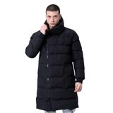GAREN Erkek Şişme Oversize Uzun Su ve Rüzgar Geçirmez Waterproof Kaban Mont | Siyah, Boğazlı Yaka, Astarlı-ZENO-03-SİYAH-S