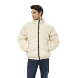 GAREN Unisex Yağmur ve Rüzgar Geçirmez Çapraz Kesim Bomber Oversize Mont Ceket | Waterproof Kaban-mm-4455-TAŞ-2XL
