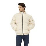 GAREN Unisex Yağmur ve Rüzgar Geçirmez Çapraz Kesim Bomber Oversize Mont Ceket | Waterproof Kaban-mm-4455-TAŞ-S