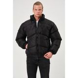 Garen Yağmur Rüzgar Geçirmez Bomber Oversize Çapraz Kesimli Mont Ceket Kaban Waterproof - Siyah