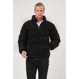 Garen Yağmur Rüzgar Geçirmez Bomber Oversize Mont Ceket Kaban Waterproof Siyah - Parlak Siyah