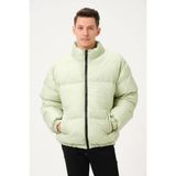 Garen Yağmur Rüzgar Geçirmez Bomber Oversize Mont Ceket Kaban Waterproof - Su Yeşili - 2XL