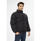 Garen Yağmur Rüzgar Geçirmez Çapraz Kesim 7032 Bomber Oversize Mont Ceket Kaban Waterproof MM-153 - Siyah - XL