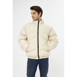 Garen Yağmur Rüzgar Geçirmez Çapraz Kesim 7032 Bomber Oversize Mont Ceket Kaban Waterproof MM-153 - Taş