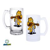 Garfield Kulplu Bira Bardağı Buzlu Veya Şeffaf Seçenekli 0289