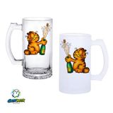 Garfield Kulplu Bira Bardağı Buzlu Veya Şeffaf Seçenekli 0290