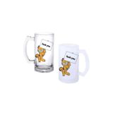 Garfield Kulplu Bira Bardağı Buzlu veya Şeffaf Seçenekli 077