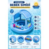 Gargamel Yuvarlak Gölgelikli Bebek Simidi – Oturaklı Bebek Deniz ve Havuz Simidi