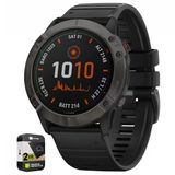 Garmin 010-02157-20 Fenix 6X Pro Solar Multisport Gps Smartwatch Titanyum Karbon Gray Sche İle Premium 2 Yr Cps Geliştirilmiş Koruma Paketi