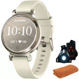 Garmin 010-02208-00 Lily 2 Smartwatch Cream Gold With Coconut Band | Resmi Abd Ortak Modeli | Spor Havlusu + Deco Essentials Wearable Commuter & Arka Güvenlik Işıklı Işık