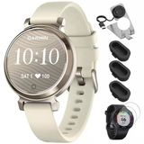Garmin 010-02208-00 Lily 2 Smartwatch Cream Gold With Coconut Silikon Bant Sche With Deco Essentials Şarj Dock, Silikon Dust Cover 3 Pack Ve Tempered