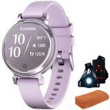Garmin 010-02208-01 Lily 2 Smartwatch Metallic Lilac With Lilac Silikon Band | Resmi Abd Ortak Modeli | Spor Havlusu + Deco Essentials Wearable Commuter & Front Safety Light Light Light