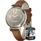 Garmin 010-02208-02 Lily 2 Classic Cream Gold With Tan Deri Band Smartwatch | Resmi Abd Ortak Modeli | Sche With 2 Yr Cps Geliştirilmiş Koruma Paketi