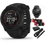Garmin 010-02293-13 Instinct Solar Rugged Açık Taktik İzle Black Sche With Ekran Koruyucu 2Pack, 2Pack Emergency Shoes With Sos Led Light Bıçağı And Flashlight And Taktik Pen