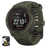 Garmin 010-02293-14 Instinct Solar Rugged Açık Taktik İzle Moss Sche With Premium 2 Yr Cps Geliştirilmiş Koruma Paketi