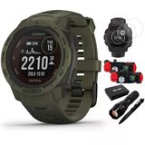 Garmin 010-02293-14 Instinct Solar Rugged Open Taktik Edition Moss Sche With Ekran Koruyucu 2Pack, 2Pack Emergency Shoes With Sos Led Light Bıçağı And Flashlight And Taktik Pen