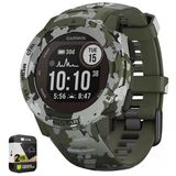 Garmin 010-02293-16 Instinct Solar Rugged Açık Watch Camo Edition Lichen Camo Sche İle Premium 2 Yr Cps Geliştirilmiş Koruma Paketi