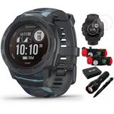 Garmin 010-02293-17 Instinct Solar Rugged Outdoor Watch Surf Edition Boru Grafik With Ekran Koruyucu 2Pack, 2Pack Emergency Shoes With Sos Led Light Bıçağı And Flashlight And Taktik Pen