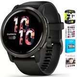 Garmin 010-02430-01 Venu 2 Fitness Smartwatch Slate Bezel İle Black Silikon Band Sche İle Tech Smart Usa Fitness & Wellness Suite Ve 1 Yr Cps Geliştirilmiş Koruma Paketi