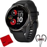 Garmin 010-02496-01 Venu 2 Plus Gps Smartwatch, Slate Bezel With Black Silikon Band Sche With Deco Gear Manyetik Kablosuz Sport Earbuds And Deco Gear Microfiber Temizlik Kumaş