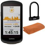 Garmin 010-02503-20 Edge 1040 Solar Gps Bisiklet Bilgisayar | Resmi Abd Ortak Modeli | Sche With Deco Gear Heavy Duty U-Lock + Workout Soğutma Sport Havlusu