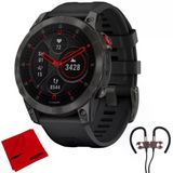 Garmin 010-02582-10 Epix Gen 2, Premium Active Smartwatch (Black Titanyum) Sche With Deco Gear Manyetik Kablosuz Sport Earbuds And Deco Gear Microfiber Temizlik Kumaş