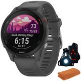 Garmin 010-02641-00 Forerunner 255 Gps Smartwatch, Slate Gray | Resmi Abd Ortak Modeli | İşout Soğutma Spor Havlusu Ve Deco Essentials Wearable Com