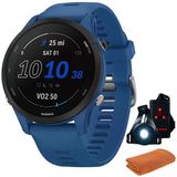 Garmin 010-02641-01 Forerunner 255 Gps Smartwatch, Tidal Blue | Resmi Abd Ortak Modeli | İşout Soğutma Spor Havlusu Ve Deco Essentials Wearable Commuter Front Ve Arka Güvenlik Işık Işık Işık Işıkları