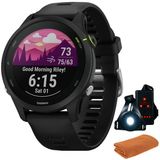 Garmin 010-02641-20 Forerunner 255 Music Gps Smartwatch, Black | Resmi Abd Ortak Modeli | İşout Soğutma Spor Havlusu Ve Deco Essentials Wearable Commuter Front Ve Arka Güvenlik Işık Işıkları