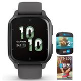 Garmin 010-02701-00 Venu Sq 2 Gps Smartwatch Slate Bezel With Shadow Gray Case And Silikon Band Sche With Tech Smart Usa Fitness & Wellness Suite And