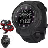 Garmin 010-02730-10 Instinct Crossover Solar Taktik Edition, Rugged Hybrid Smartwatch, Black Sche With Deco Essentials 2X Taktik Acil Paracord Duş Ve 2X Ekran Koruyucu